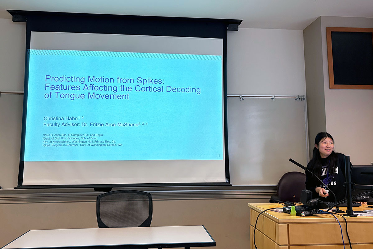 Christina's presentation at UW Undergraduate Research Symposium 2025.