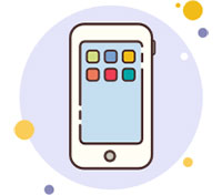 colored drawing of a mobile phone
