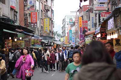 A typical Taiwanese street.