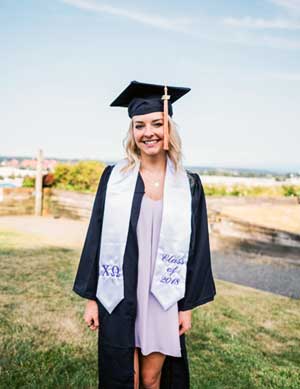 Sydney Russell in cap and gown