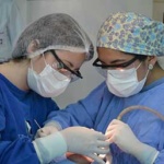 Two dentists in clinical setting