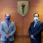 The President of UPCH, Dr. Enrique Castañeda Saldaña and the Peruvian Minister of Health, Dr. Oscar Ugarte Ubillúz