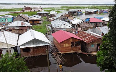 The community of Claverito in Iquitos, Peru