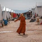 Refugee woman in refugee camp