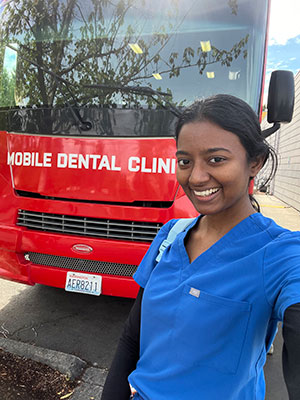 Dr. Kannappan has volunteered for mobile dental clinics.