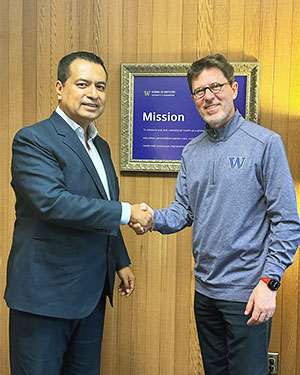 Dr. Walter Curioso (left) from Universidad Continental and Dr. Andre Ritter (right) from University of Washington, met in may in Seattle to discuss furthering the UW and UC pernership.”