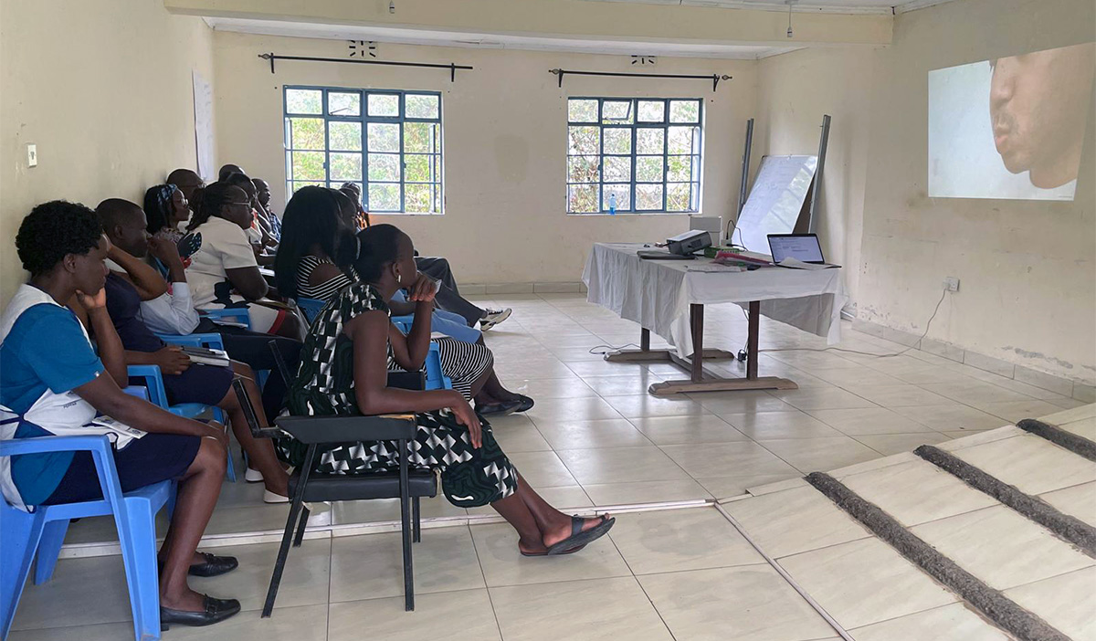 Clinic staff at a training