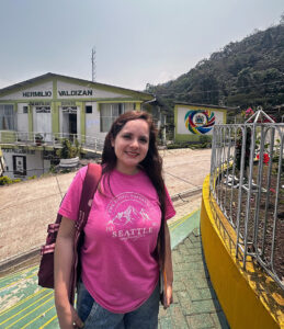 Natalia Valverde visiting the Municipal District office of Hermilio Valdizan District in the province of Leoncio Prado in Peru