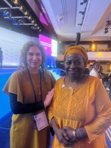 Dr. Ana Lucia Seminario (left) and Dr. Natalia Kanem (right), Executive Director of United Nations Population Funds, at the World Health Summit