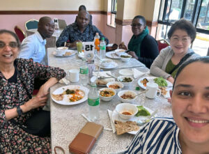Bhavna Chohan (left) and Whasun Chung (2nd from right) with the lab team in Nairobi, Kenya