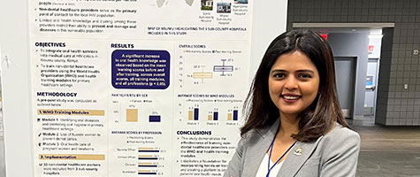 Priyanka Prajapati presenting at the 2025 AADOCR conference in New York, NY.