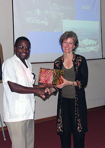 Midion Chidzonga and Caroline Shiboski at the Harere Dental Society in 2005.